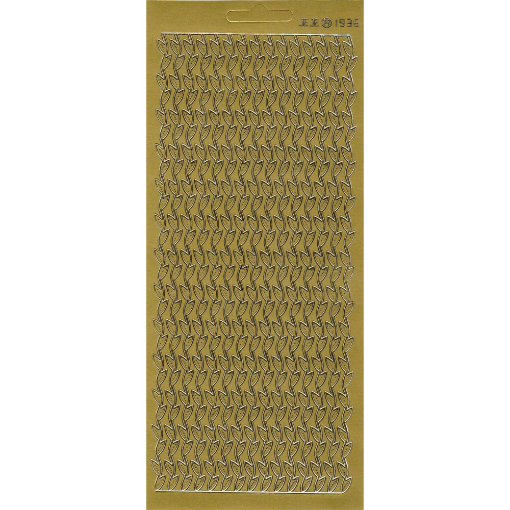 Stickersy, naklejki ażurowe - Szlaczek z listków, złoty