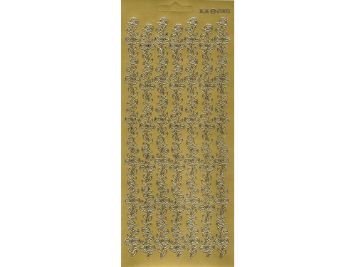 Stickersy, naklejki ażurowe - Szlaczek z róż, złote