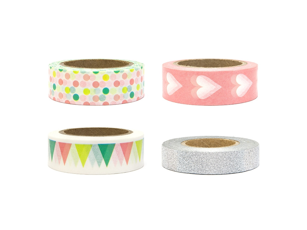 Decorative Washi tape - mix of designs, 4 pcs.