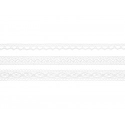 Cotton laces - white, 1 cm,...