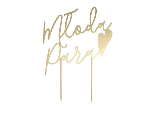 Cake topper Młoda Para - gold, 22,5 cm