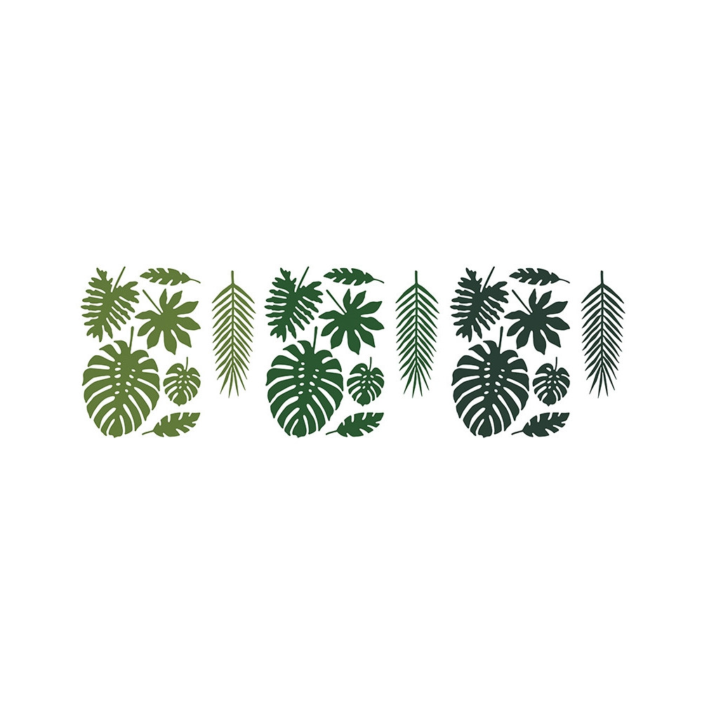 Dekoracje papierowe, liście tropikalne Aloha - 21 szt.