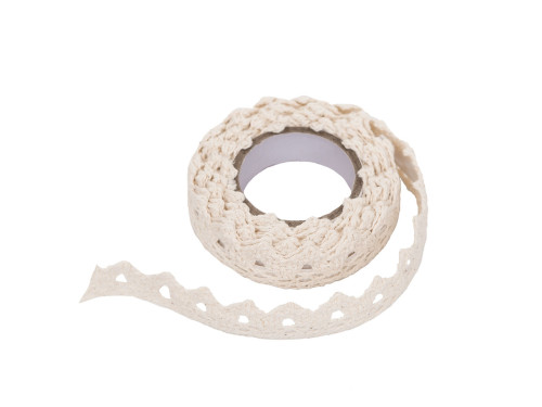 Adhesive cotton lace 1,8 m - ECRU