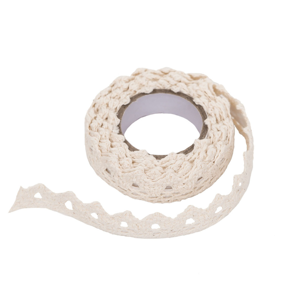 Adhesive cotton lace 1,8 m - ECRU