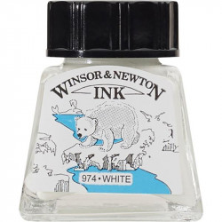 Tusz rysunkowy - Winsor & Newton - biały, 14 ml