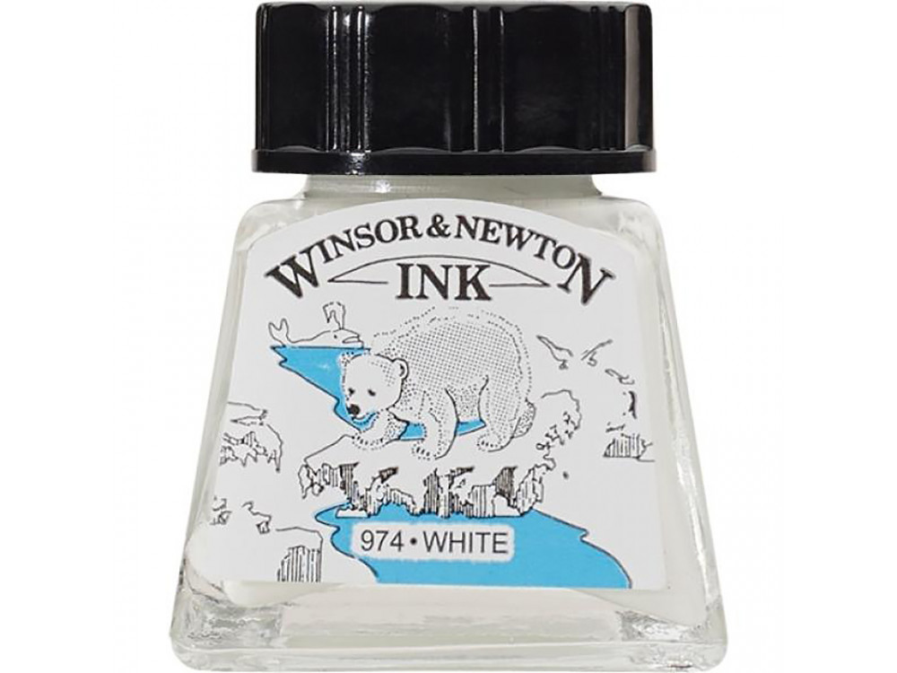 Tusz rysunkowy - Winsor & Newton - biały, 14 ml