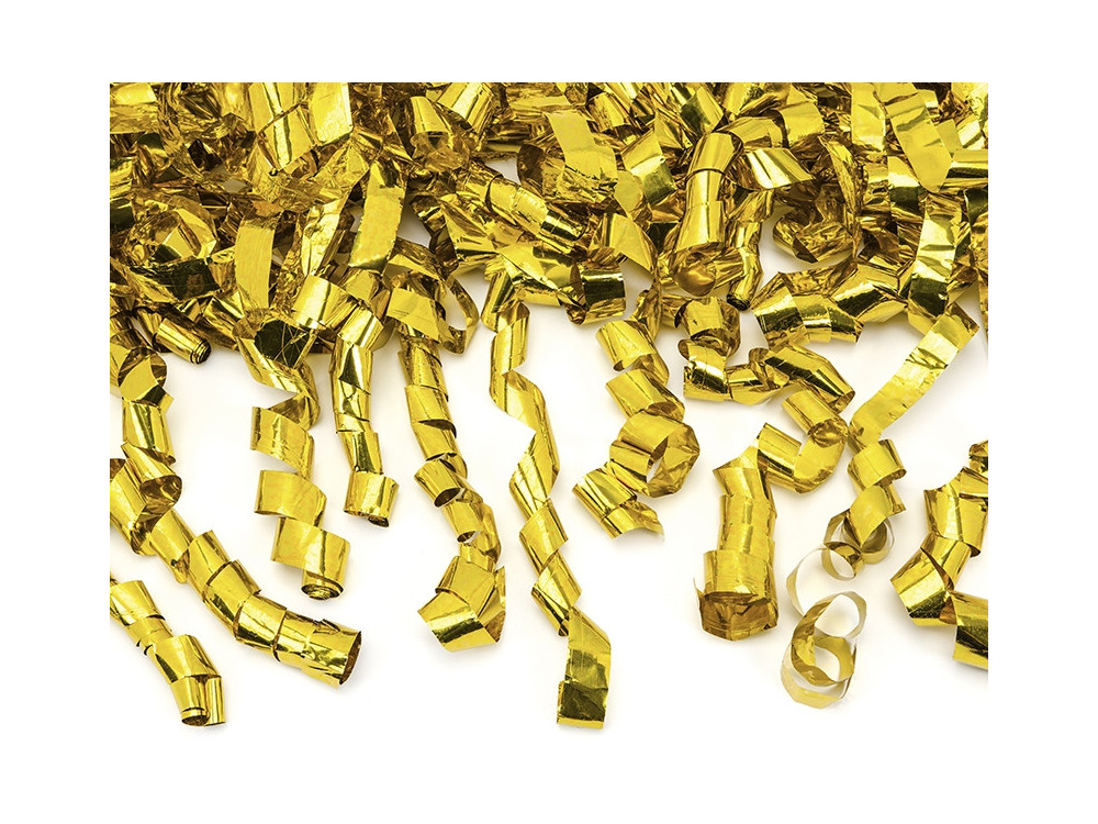 Confetti cannon serpentine, gold, 80 cm