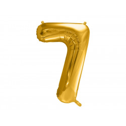 Foil balloon number 7 - gold, 86 cm