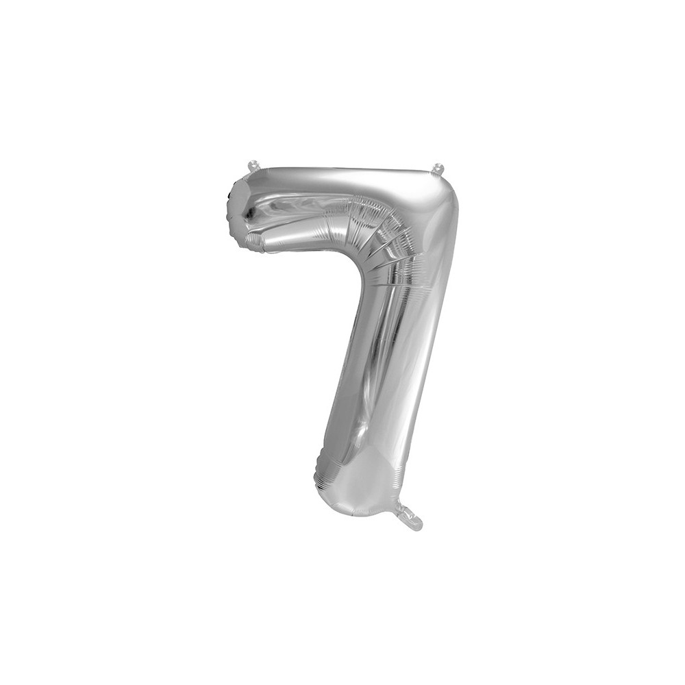 Foil balloon number 7 - silver, 86 cm