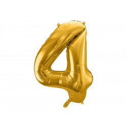 Balloon number 4 - gold, 86 cm