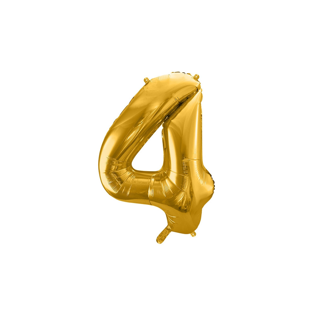 Balloon number 4 - gold, 86 cm