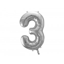 Balloon number 3 - silver,...