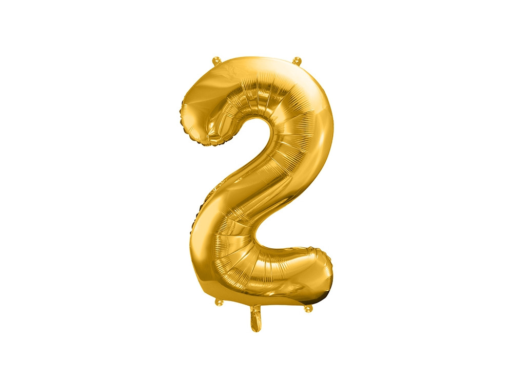 Balloon number 2 - gold, 86 cm