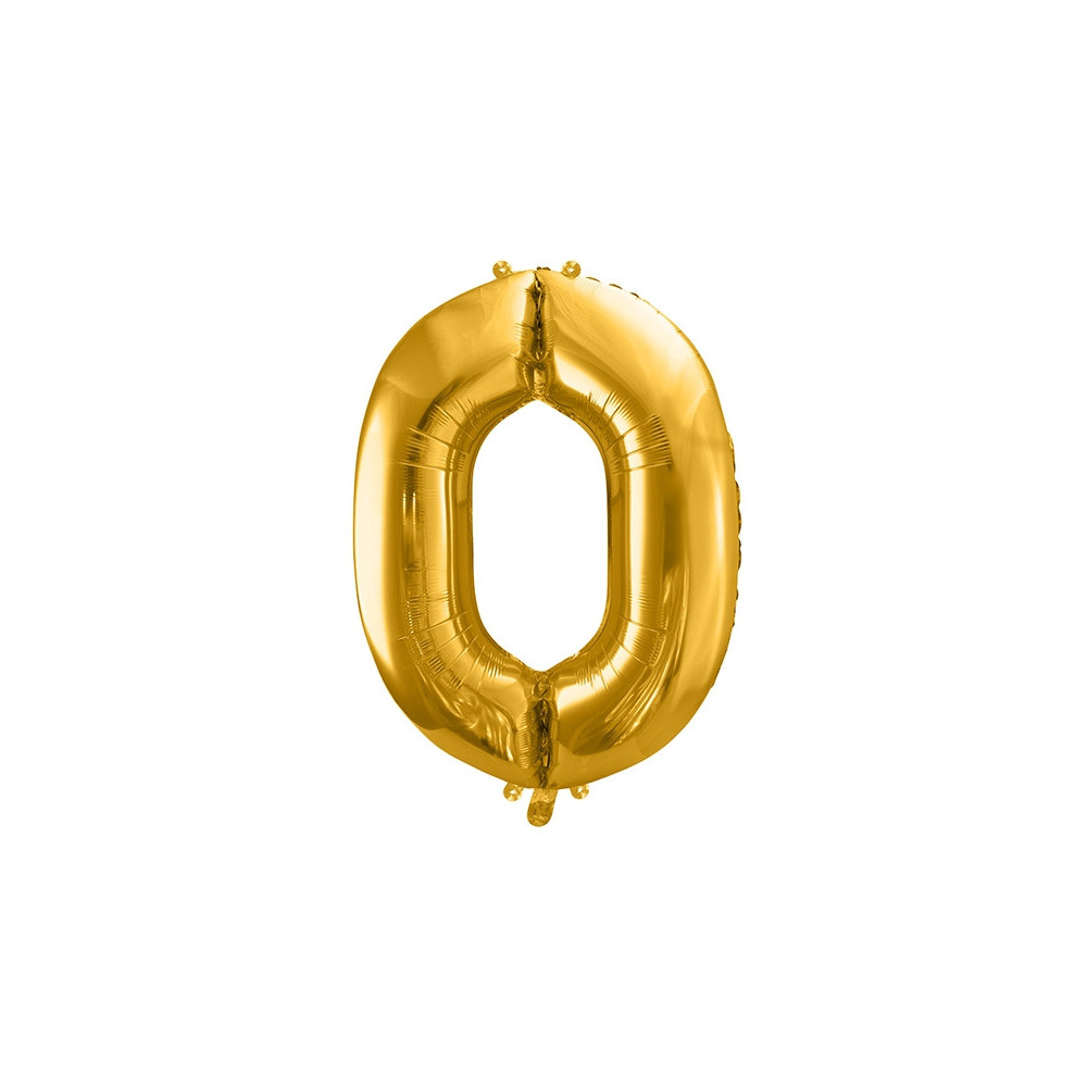 Foil balloon number 0 - gold, 86 cm