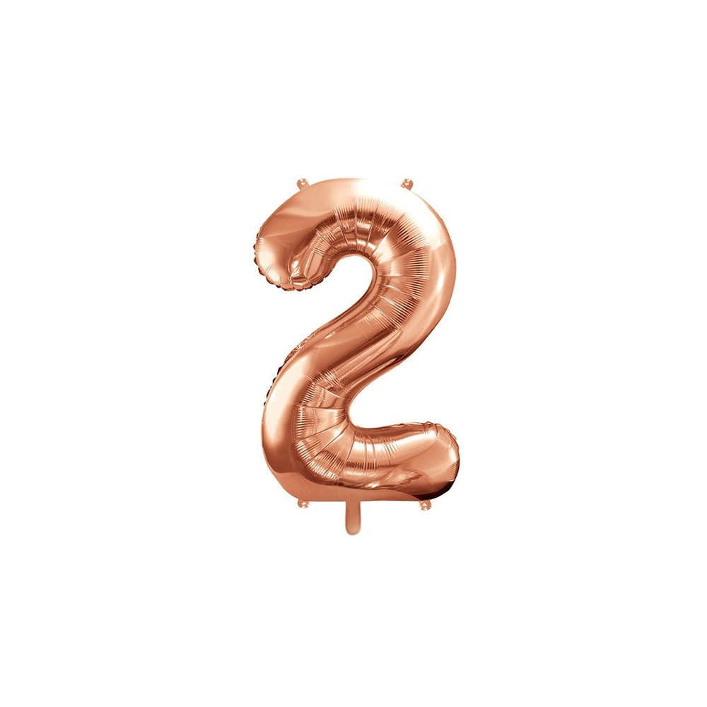 Balloon number 2 - rose gold, 86 cm