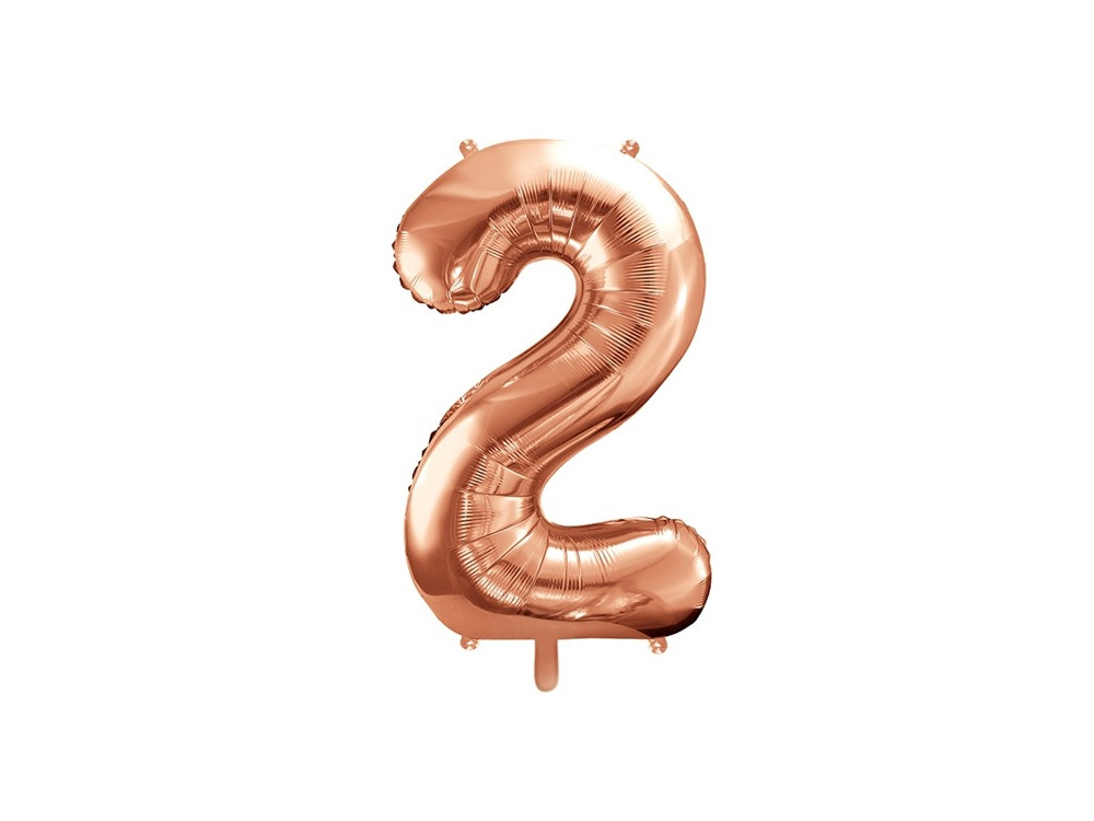 Balloon number 2 - rose gold, 86 cm