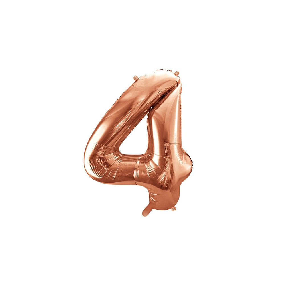 Balloon number 4 - rose gold, 86 cm