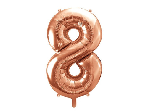 Foil balloon number 8 - rose gold, 86 cm