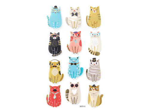 Foam stickers - Cats, 12 pcs