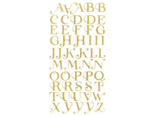 Naklejki brokatowe - DpCraft - Alfabet, 50 szt.