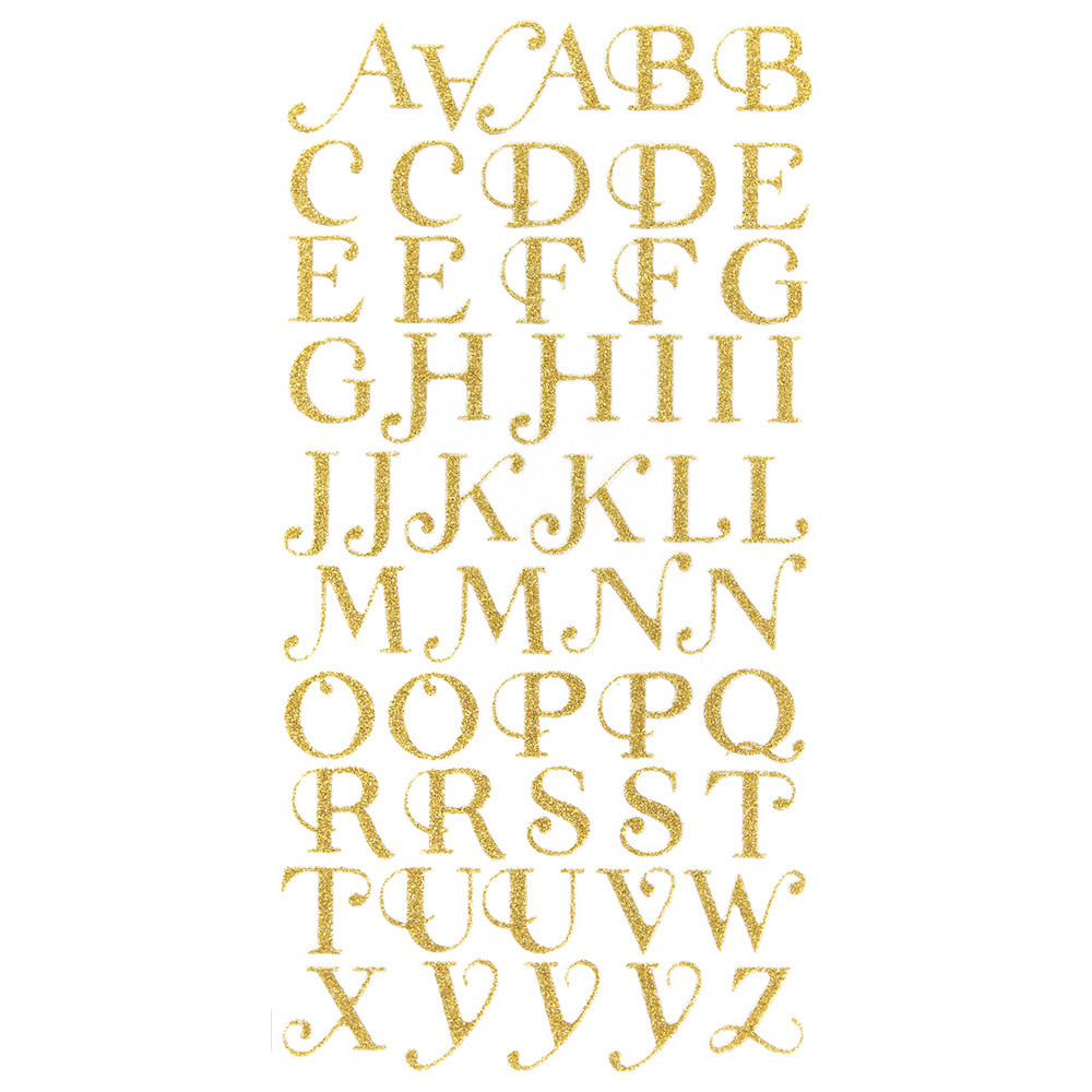 Glitter stickers - Alphabet, 50 pcs.
