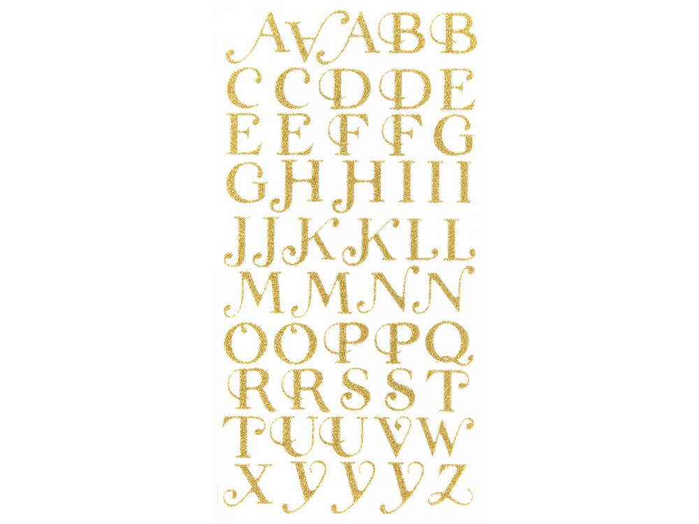 Glitter stickers - Alphabet, 50 pcs