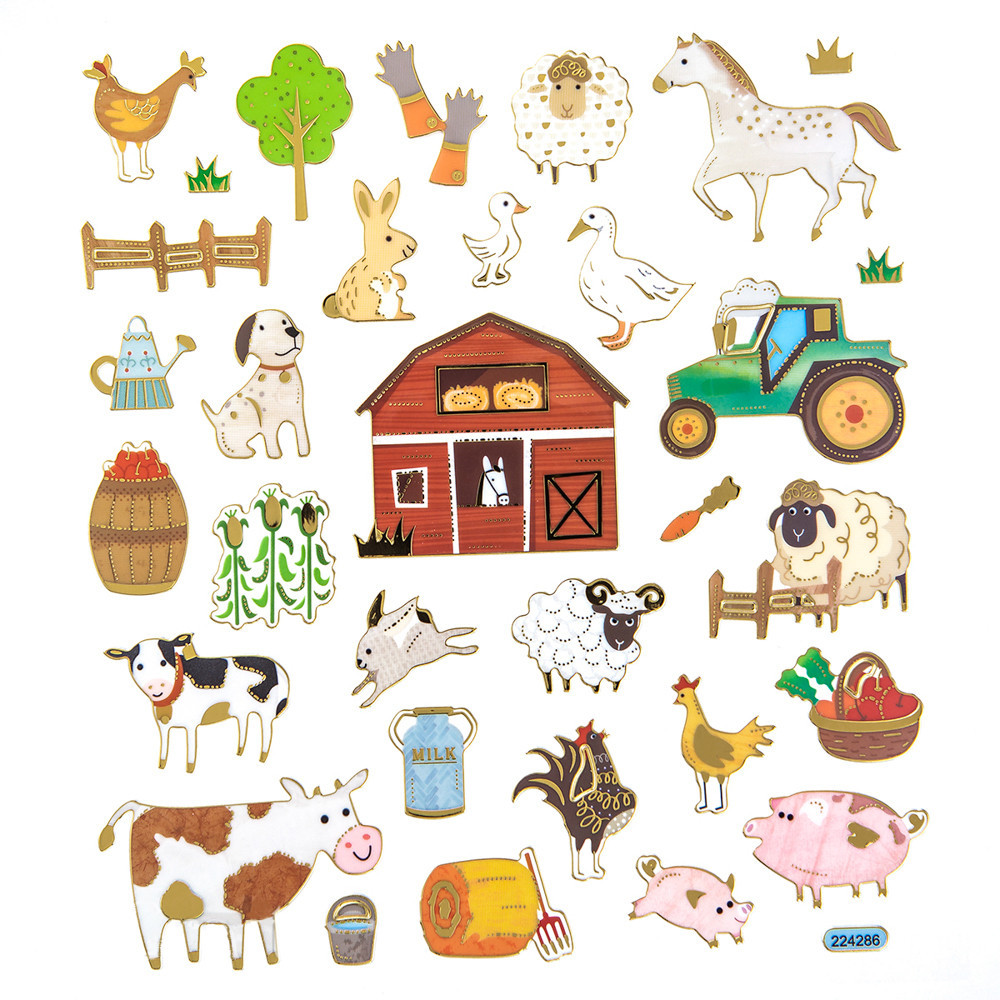 Stickers - Farm, 32 pcs