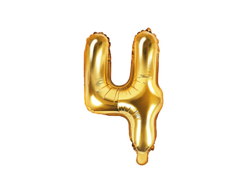 Foil balloon 35 cm Number "4", gold