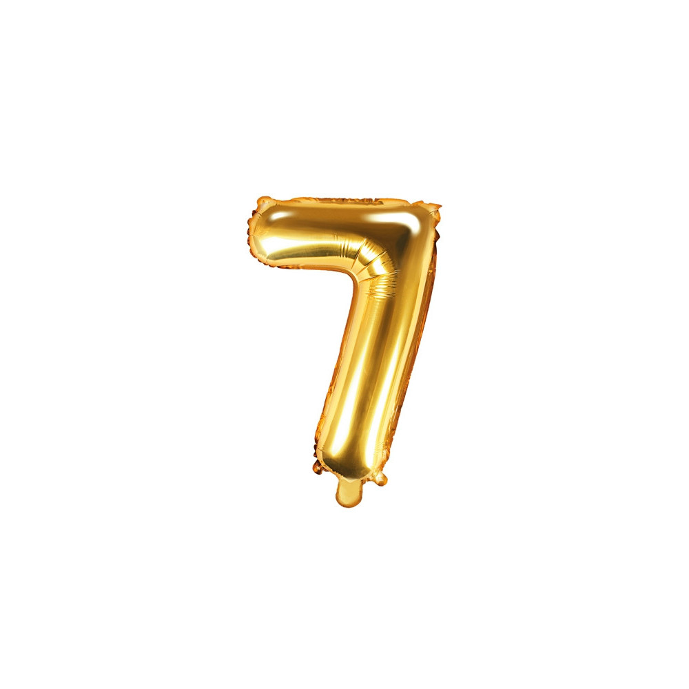 Foil balloon 35 cm Number "7", gold