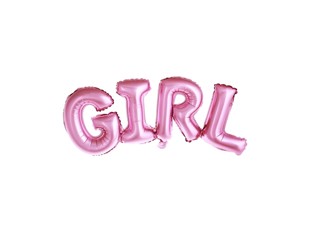 Foil balloon Girl - pink, 74 x 33 cm