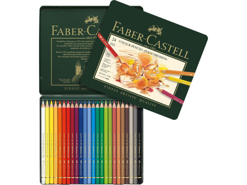Zestaw kredek Polychromos w kasecie metalowej - Faber-Castell - 24 kolory