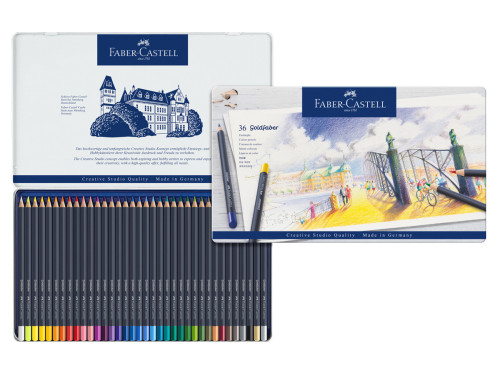 Pencils Goldfaber 36 col. In a metal case - Faber-Castell