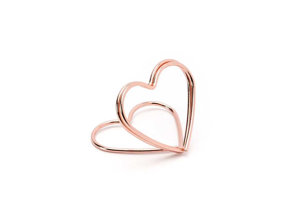 Placement racks - heart, rose gold, 10 pcs.