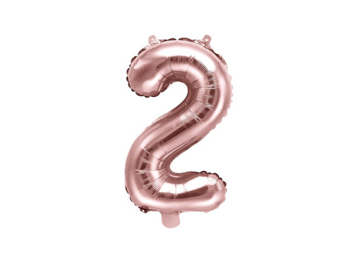 Foil balloon 35 cm number "2", pink gold
