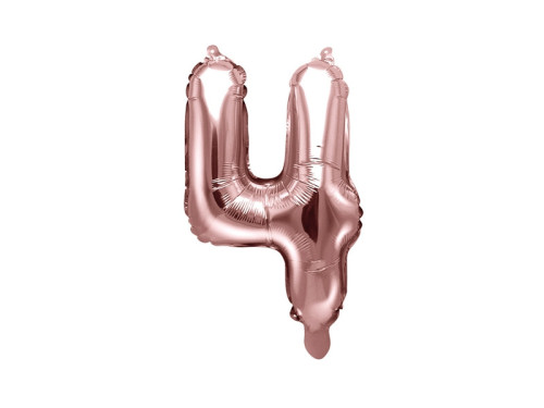 Foil balloon 35 cm number "4", pink gold