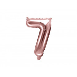 Foil balloon 35 cm number "7", pink gold