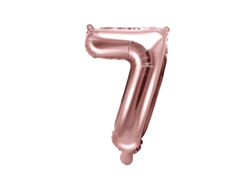 Foil balloon 35 cm number "7", pink gold