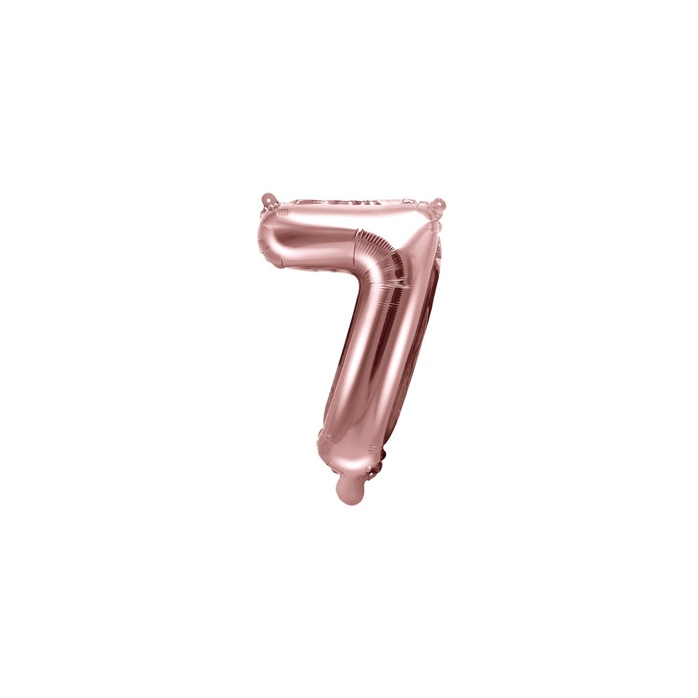 Foil balloon 35 cm number "7", pink gold
