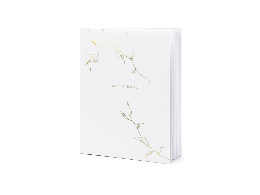 Księga gości Guest book - dekor, biała, 20 x 24,5 cm, 22 kartki