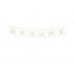 Banner Witamy - white, 15 x 80 cm