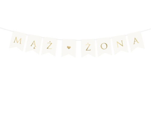 Banner Mąż Żona - white, 15 x 110 cm