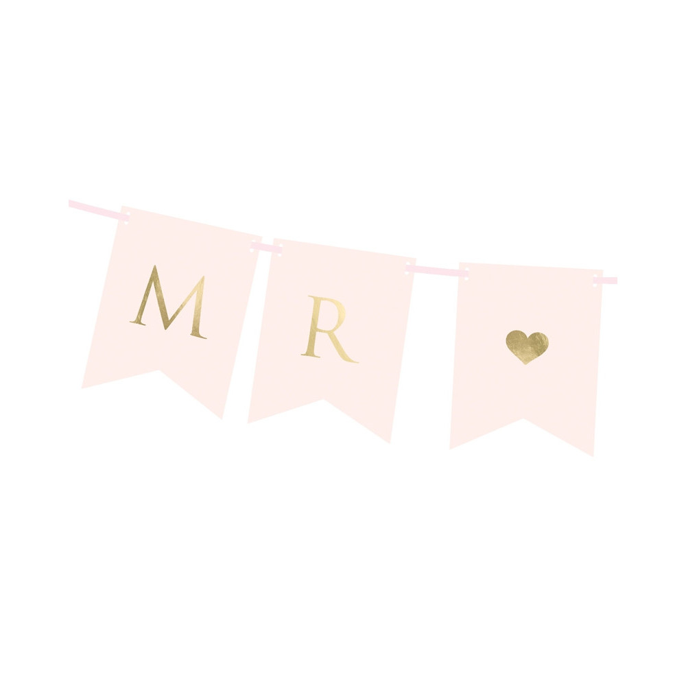 Banner Mr Mrs - light pink, 15 x 85 cm
