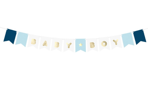 Banner Baby Boy - blue and gold, 15 x 160 cm, 1 pc.