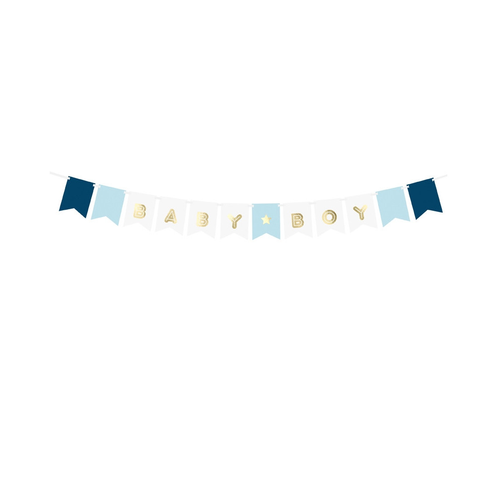 Banner Baby Boy - blue and gold, 15 x 160 cm, 1 pc.