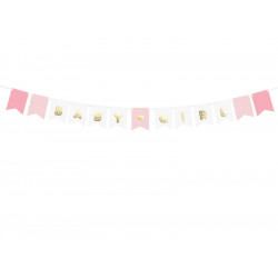 Banner Baby Girl - pink and gold, 15 x 175 cm