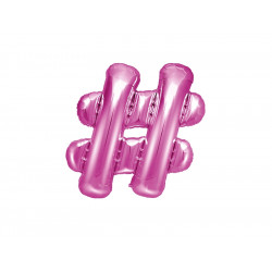 Balon foliowy hashtag - różowy, 35 cm