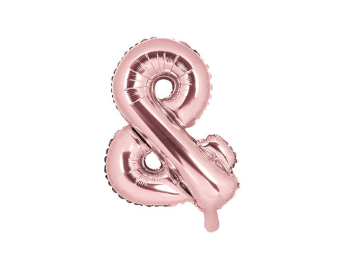 Foil balloon "&" - rose gold, 35 cm