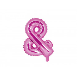 Foil balloon "&" - pink, 35 cm