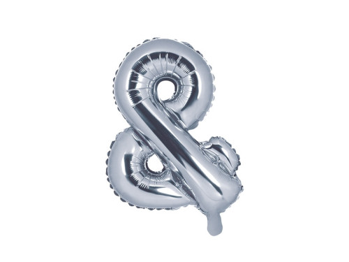 Foil balloon "&" - silver, 35 cm