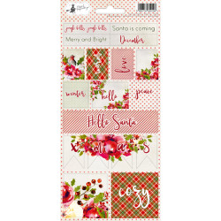 Sticker sheet Rosy Cosy Christmas 02, 10,5 x 23 cm